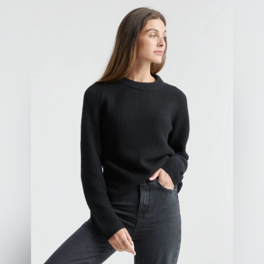 Quince 100% Cashmere Fisherman Crew Sweater XS